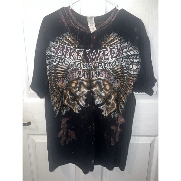 Bike Week Mens Skulls T‎ Shirt Gildan 2019 Size Xlarge Black Daytona Beach FL - Picture 1 of 7